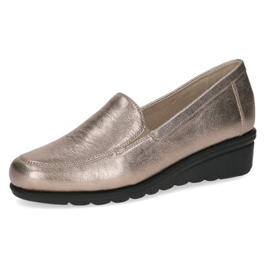CAPRICE Damen Slipper aus Leder mit Keilabsatz, Beige (Taupe Metallic), EU im Sale